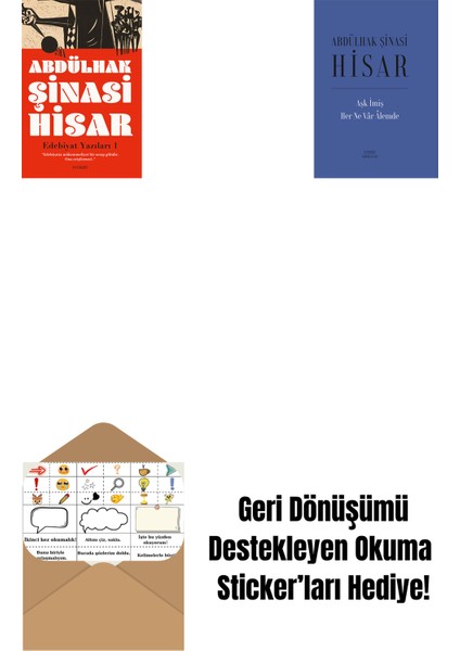 Edebiyat Yazıları - 1 + Aşk Imiş Her Ne Vâr Âlemde (Ciltli) + Okuma Sticker'ları