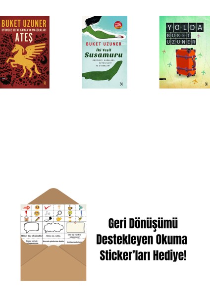 Uyumsuz Defne Kaman'ın Maceraları - Ateş + Iki Yeşil Su Susamuru (Midi Boy) + Yolda + Okuma Sticker'ları