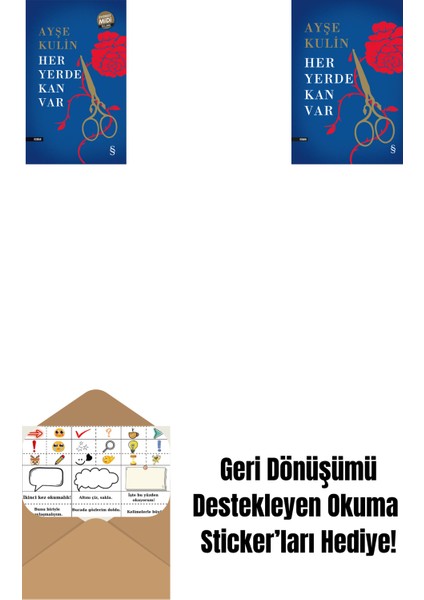 Her Yerde Kan Var (Midi Boy) + Her Yerde Kan Var (Ciltli) + Okuma Sticker'ları