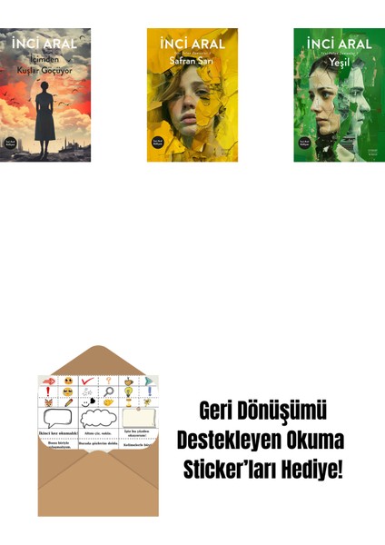 Içimden Kuşlar Göçüyor + Safran Sarı + Yeşil + Okuma Sticker'ları
