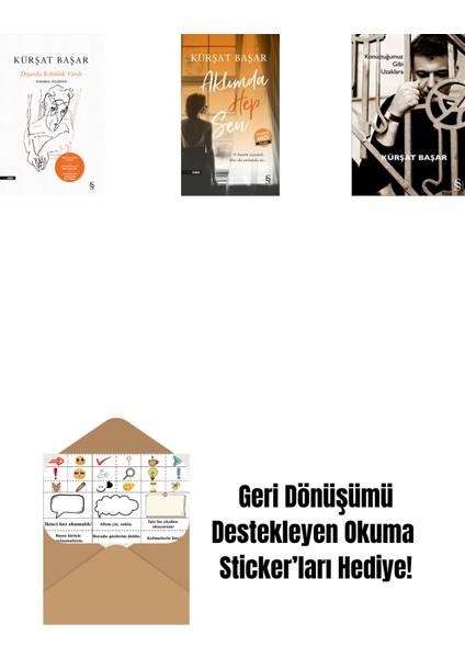 Dışarda Kötülük Vardı (Ciltli) + Aklımda Hep Sen (Midi Boy) + Konuştuğumuz Gibi Uzaklara + Okuma Sticker'ları