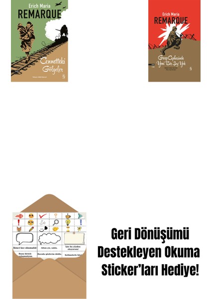 Cennetteki Gölgeler + Garp Cephesinde Yeni Bir Şey Yok (Ciltli) + Okuma Sticker'ları