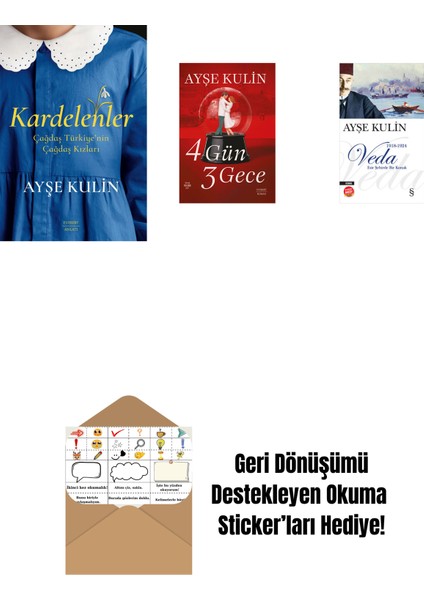 Kardelenler + 4 Gün 3 Gece + Veda (Midi Boy) + Okuma Sticker'ları