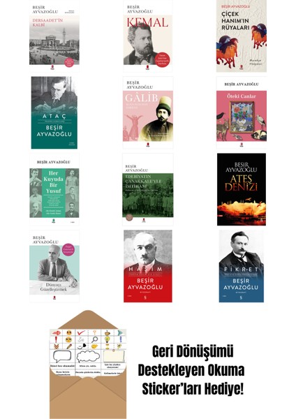 Beşir Ayvazoğlu 12 Kitap Set + Okuma Sticker'ları