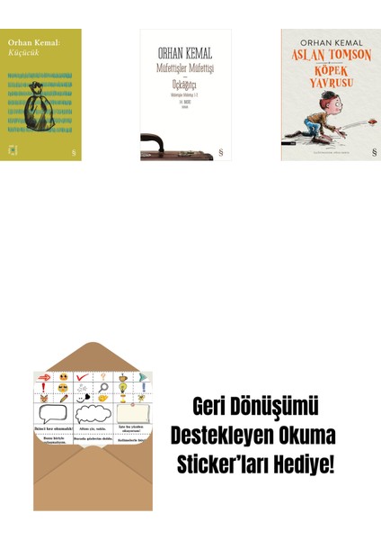 Everest Açıkhava 13 - Küçücük + Müfettişler Müfettişi - Üçkâğıtçı (2 Kitap Bir Arada) + Aslan Tomson - Köpek Yavrusu + Okuma Sticker'ları