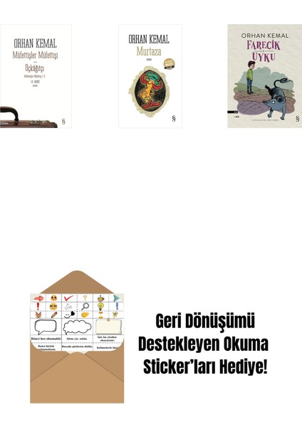 Müfettişler Müfettişi - Üçkâğıtçı (2 Kitap Bir Arada) + Murtaza (Midi Boy) + Farecik Uyku + Okuma Sticker'ları