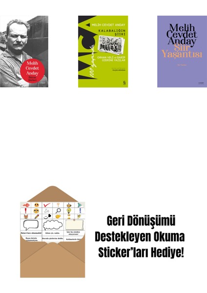 Melih Cevdet Anday - Bütün Şiirleri (Ciltli) + Kalabalığın Şiiri + Şiir Yaşantısı - Şiir Yazıları + Okuma Sticker'ları