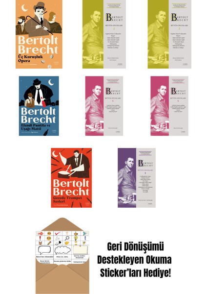 Bertolt Brecht 8 Kitap Set + Okuma Sticker'ları