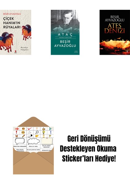Çiçek Hanımın Rüyaları + Ataç (Ciltli) + Ateş Denizi + Okuma Sticker'ları