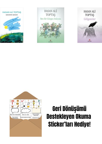 Gecenin Gecesi (Ciltli) + Ben Bir Gürgen Dalıyım + Gölgesizler + Okuma Sticker'ları