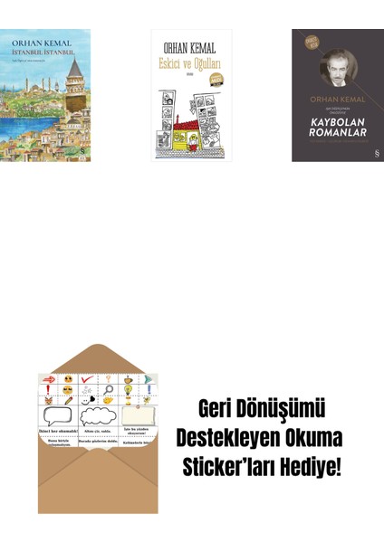 Istanbul Istanbul (Ciltli) + Eskici ve Oğulları (Midi Boy) + Kaybolan Romanlar + Okuma Sticker'ları