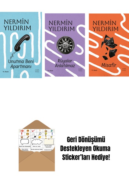 Unutma Beni Apartmanı (Ciltli) + Rüyalar Anlatılmaz (Ciltli) + Misafir (Ciltli) + Okuma Sticker'ları