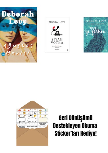 Ağustos Mavisi + Siyah Votka + Eve Yüzerken + Okuma Sticker'ları
