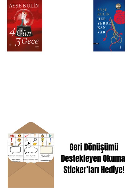 4 Gün 3 Gece + Her Yerde Kan Var (Midi Boy) + Okuma Sticker'ları