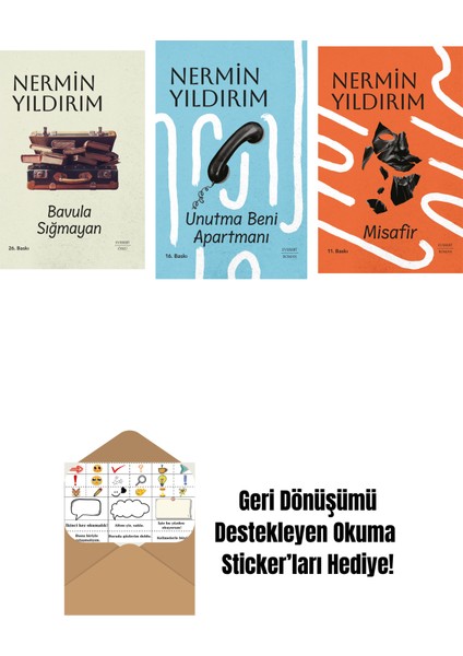 Bavula Sığmayan (Ciltli) + Unutma Beni Apartmanı (Ciltli) + Misafir (Ciltli) + Okuma Sticker'ları