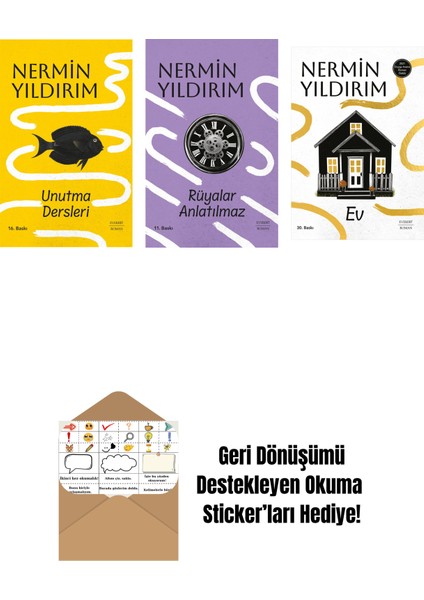 Unutma Dersleri (Ciltli) + Rüyalar Anlatılmaz (Ciltli) + Ev + Okuma Sticker'ları