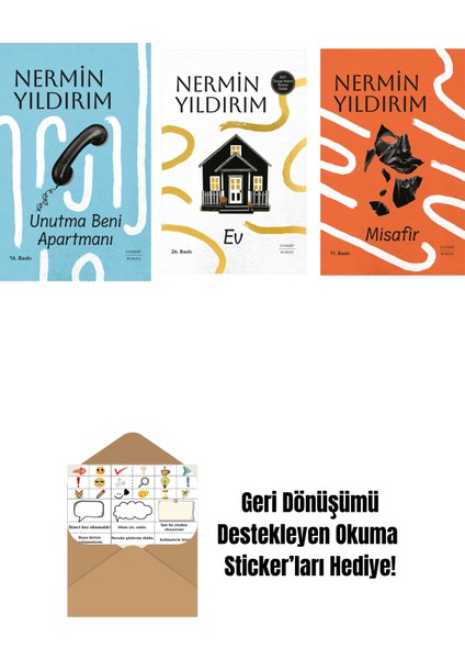 Unutma Beni Apartmanı (Ciltli) + Ev (Ciltli) + Misafir (Ciltli) + Okuma Sticker'ları