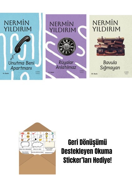 Unutma Beni Apartmanı (Ciltli) + Rüyalar Anlatılmaz (Ciltli) + Bavula Sığmayan + Okuma Sticker'ları