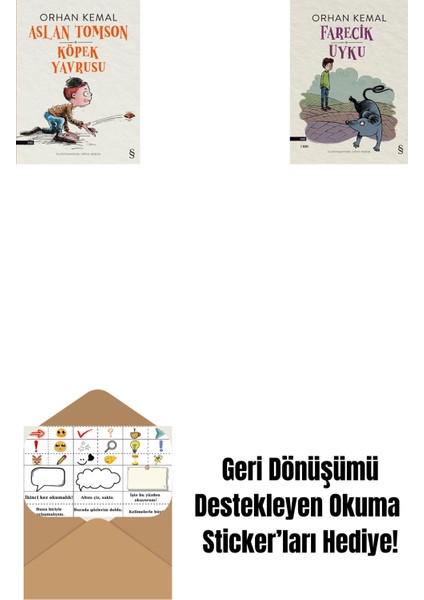 Aslan Tomson - Köpek Yavrusu + Farecik Uyku + Okuma Sticker'ları