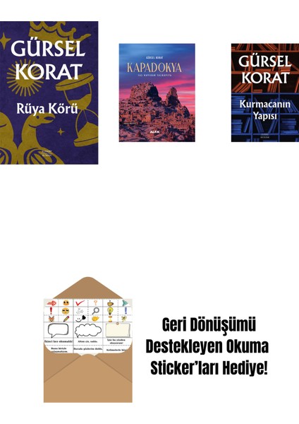 Rüya Körü + Kapadokya (Ciltli) + Kurmacanın Yapısı + Okuma Sticker'ları