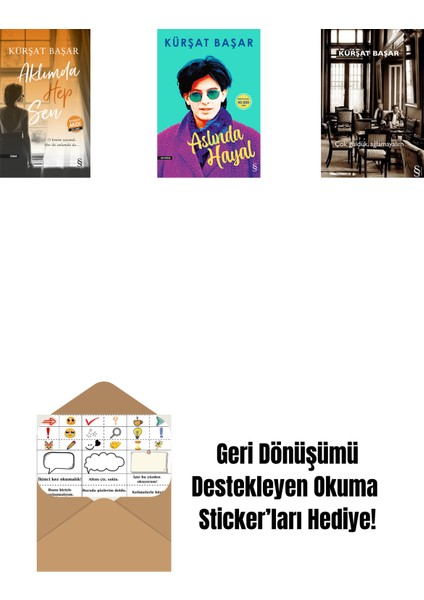 Aklımda Hep Sen (Midi Boy) + Aslında Hayal + Çok Güldük, Ağlamayalım + Okuma Sticker'ları