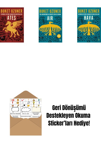 Uyumsuz Defne Kaman'ın Maceraları - Ateş + Air - The Adventures Of Misfit Defne Kaman + Uyumsuz Defne Kaman'ın Maceraları - Hava + Okuma Sticker'ları