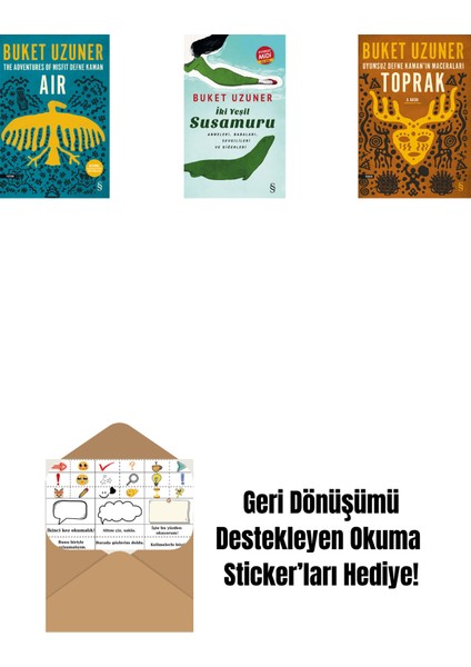Air - The Adventures Of Misfit Defne Kaman + Iki Yeşil Su Susamuru (Midi Boy) + Uyumsuz Defne Kaman'ın Maceraları - Toprak + Okuma Sticker'ları
