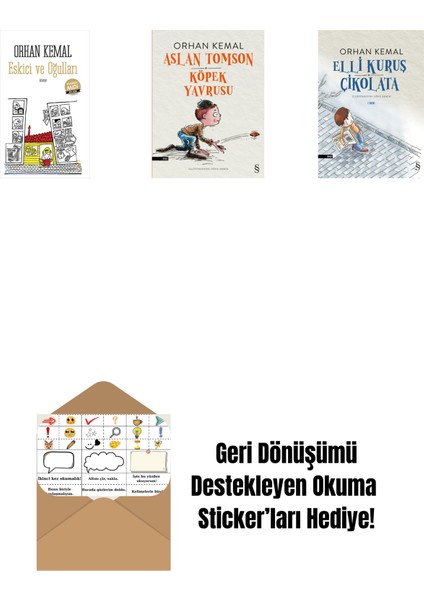Eskici ve Oğulları (Midi Boy) + Aslan Tomson - Köpek Yavrusu + Elli Kuruş Çikolata + Okuma Sticker'ları