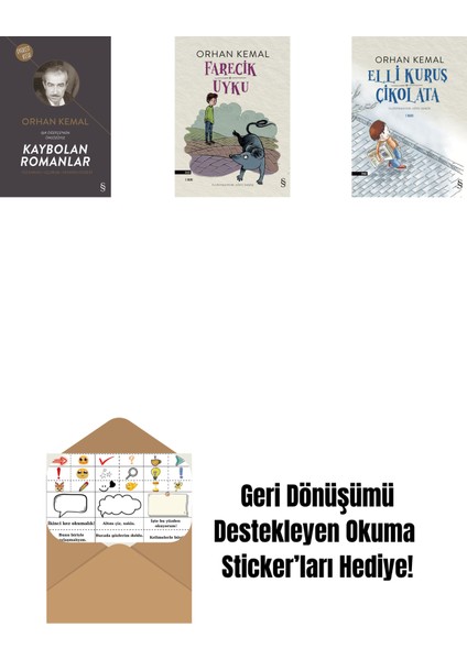 Kaybolan Romanlar + Farecik Uyku + Elli Kuruş Çikolata + Okuma Sticker'ları