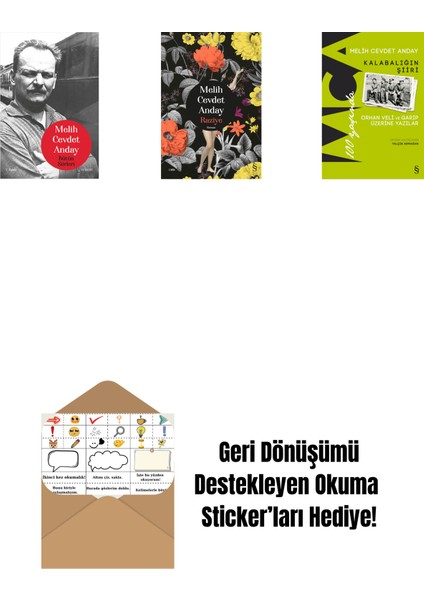 Melih Cevdet Anday - Bütün Şiirleri + Raziye (Ciltli) + Kalabalığın Şiiri + Okuma Sticker'ları