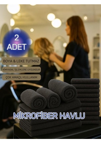 ( 2 Adet ) 50X90CM Mikrofiber Havlu , Berber Havlusu, Kuaför Havlusu, Sporcu Havlusu, El Yüz Havlusu