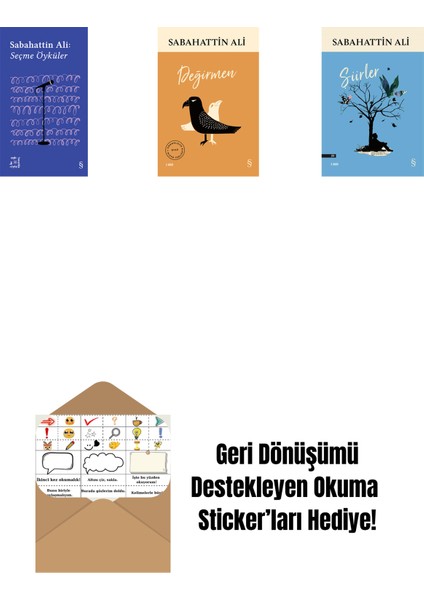Everest Açıkhava 1 - Sabahattin Ali Seçme Öyküler + Değirmen + Şiirler + Okuma Sticker'ları