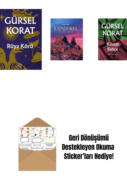 Rüya Körü + Kapadokya (Ciltli) + Kristal Bahçe + Okuma Sticker'ları