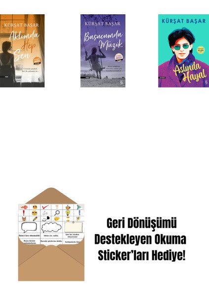 Aklımda Hep Sen (Midi Boy) + Başucumda Müzik (Midi Boy) + Aslında Hayal + Okuma Sticker'ları