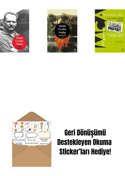 Melih Cevdet Anday - Bütün Şiirleri (Ciltli) + Aylaklar (Ciltli) + Kalabalığın Şiiri + Okuma Sticker'ları