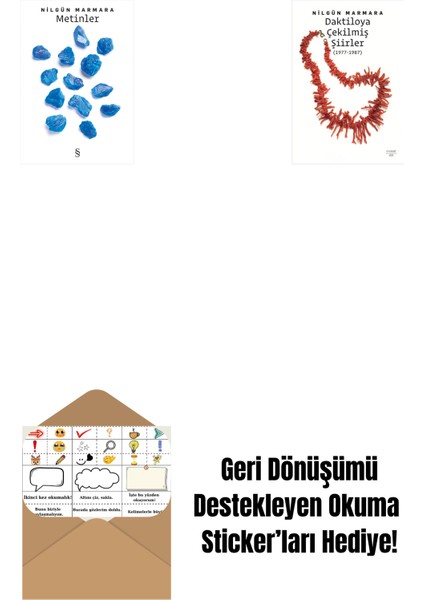 Metinler + Daktiloya Çekilmiş Şiirler + Okuma Sticker'ları
