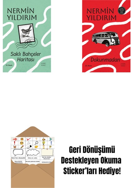 Saklı Bahçeler Haritası (Ciltli) + Dokunmadan (Ciltli) + Okuma Sticker'ları