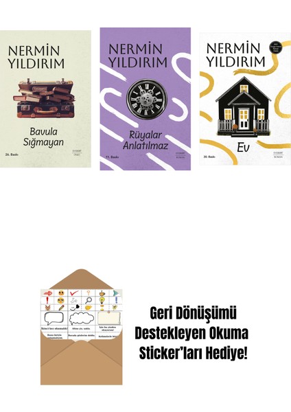 Bavula Sığmayan (Ciltli) + Rüyalar Anlatılmaz (Ciltli) + Ev + Okuma Sticker'ları