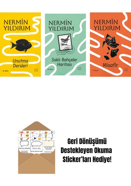 Unutma Dersleri (Ciltli) + Saklı Bahçeler Haritası (Ciltli) + Misafir (Ciltli) + Okuma Sticker'ları