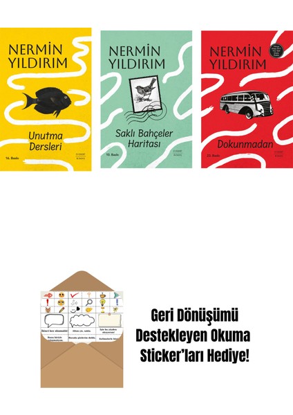 Unutma Dersleri (Ciltli) + Saklı Bahçeler Haritası (Ciltli) + Dokunmadan (Ciltli) + Okuma Sticker'ları