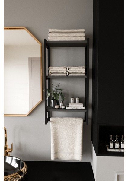 Havluluk Duvar Rafı 3 Katlı Raf Banyo Ofis Mutfak Düzenleyici Modern Geniş Kitap Aksesuar Depolama Rafı Şık Havlu Askısı modelleri