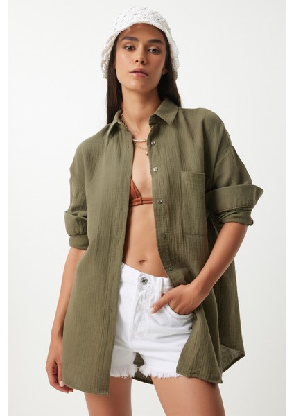 Oversize Basic Müslin Gömlek