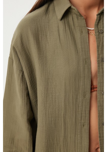 Oversize Basic Müslin Gömlek