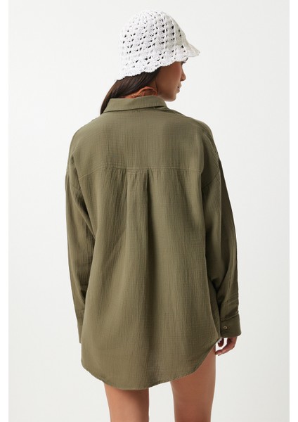Oversize Basic Müslin Gömlek