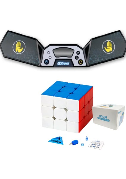 Moyu RS3M Profesyonel Speed Cube ve Qy Küp Timer Seti - 3x3 Zeka Sabır Küpü ve Zamanlayıcı