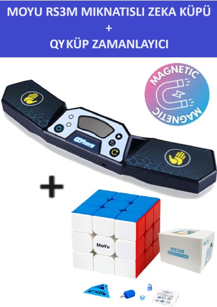 Moyu RS3M Profesyonel Speed Cube ve Qy Küp Timer Seti - 3x3 Zeka Sabır Küpü ve Zamanlayıcı modelleri