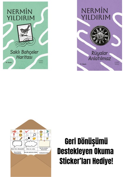 Saklı Bahçeler Haritası (Ciltli) + Rüyalar Anlatılmaz (Ciltli) + Okuma Sticker'ları