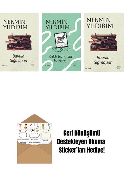 Bavula Sığmayan (Ciltli) + Saklı Bahçeler Haritası (Ciltli) + Bavula Sığmayan + Okuma Sticker'ları