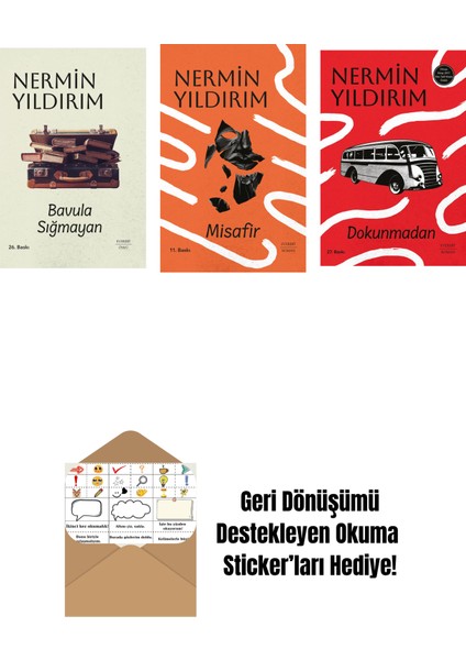 Bavula Sığmayan (Ciltli) + Misafir (Ciltli) + Dokunmadan + Okuma Sticker'ları