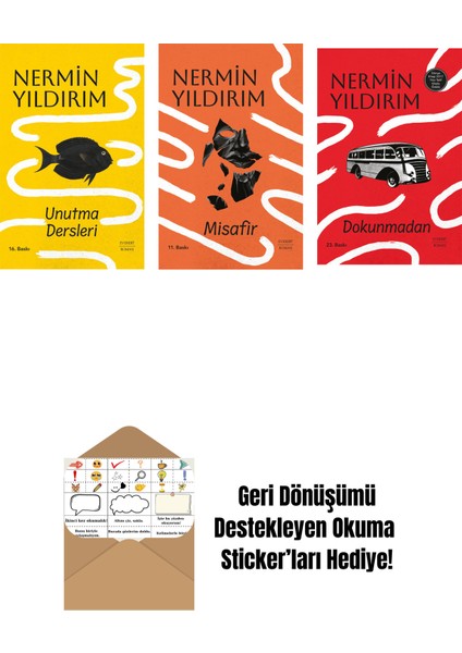 Unutma Dersleri (Ciltli) + Misafir (Ciltli) + Dokunmadan (Ciltli) + Okuma Sticker'ları
